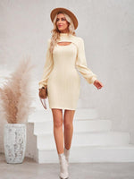 Mini Jurk met Cut-out en Ribbelstructuur - Mini Dresses - Jurkjes.co