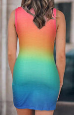 Mini Jurk met Cut-out en Tropische Print - Mini Dresses - Jurkjes.co