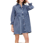 Mini-jurk met Denim en Ruches - Women Summer Dress - Jurkjes.co
