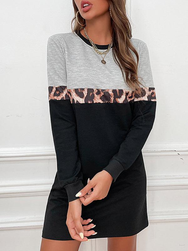 Mini Jurk met Dierenprint en Lange Mouwen - Group6 - Jurkjes.co