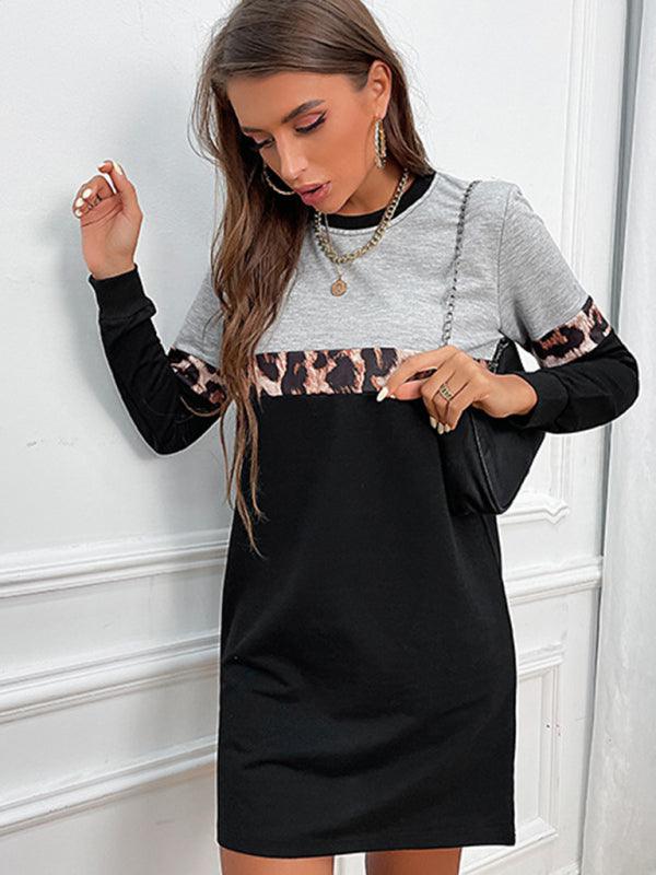 Mini Jurk met Dierenprint en Lange Mouwen - Group6 - Jurkjes.co