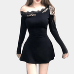 Mini Jurk met Dierenprint en Ontblote Schouders - Dresses - Jurkjes.co