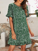 Mini Jurk met Dierenprint en Rimpelmouwen - Mini Dresses - Jurkjes.co