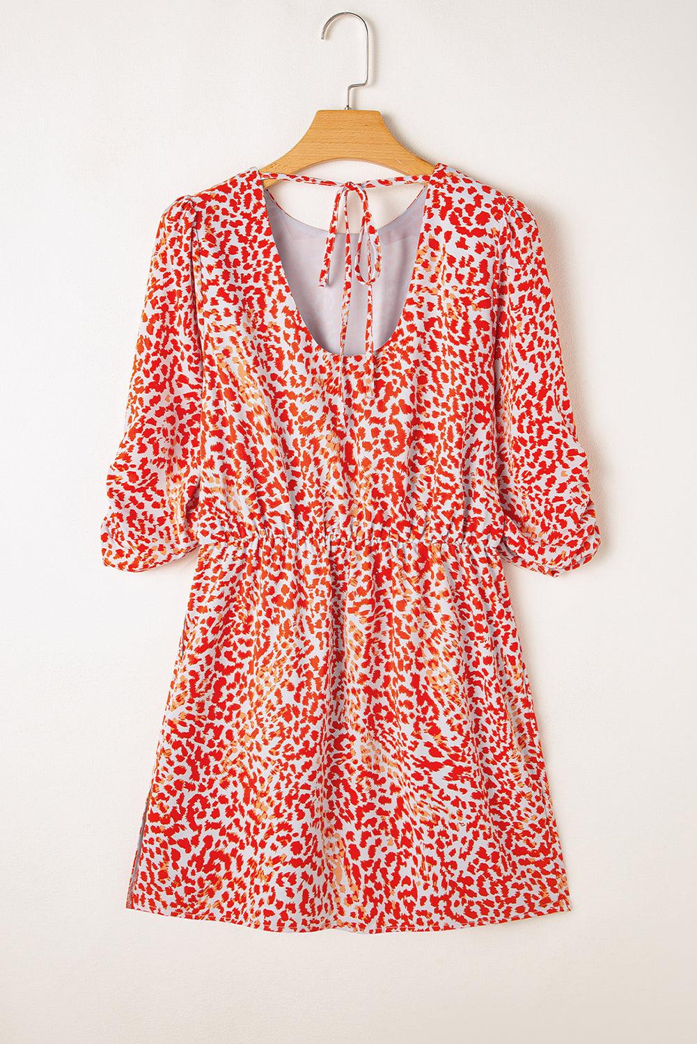 Mini Jurk met Dierenprint en Split - Mini Dresses - Jurkjes.co