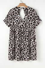 Mini Jurk met Dierenprint en V-hals - Mini Dresses - Jurkjes.co