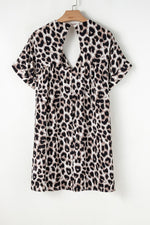 Mini Jurk met Dierenprint en V-hals - Mini Dresses - Jurkjes.co