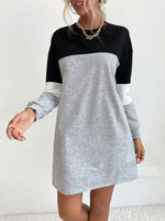 Mini Jurk met Effen Kleurblokken - Mini Dresses - Jurkjes.co