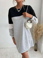 Mini Jurk met Effen Kleurblokken - Mini Dresses - Jurkjes.co