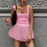 Mini Jurk met Effen Ontwerp - Dresses - Jurkjes.co