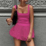 Mini Jurk met Effen Ontwerp - Dresses - Jurkjes.co