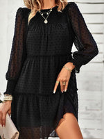 Mini Jurk met Elastische Taille en Effen Design - Mini Dresses - Jurkjes.co