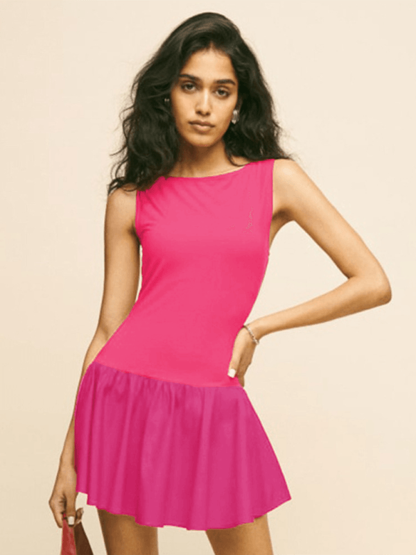 Mini Jurk met Elegante Effen Kleur - Group2 - Jurkjes.co