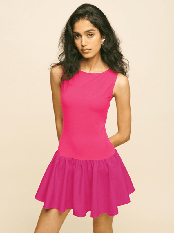 Mini Jurk met Elegante Effen Kleur - Group2 - Jurkjes.co