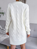 Mini Jurk met Gebreide Stof en Lange Mouwen - Mini Dresses - Jurkjes.co