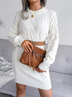 Mini Jurk met Gebreide Stof en Lange Mouwen - Mini Dresses - Jurkjes.co