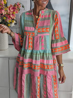 Mini Jurk met Geometrisch Boho Patroon - Group9 - Jurkjes.co