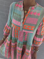 Mini Jurk met Geometrisch Boho Patroon - Group9 - Jurkjes.co