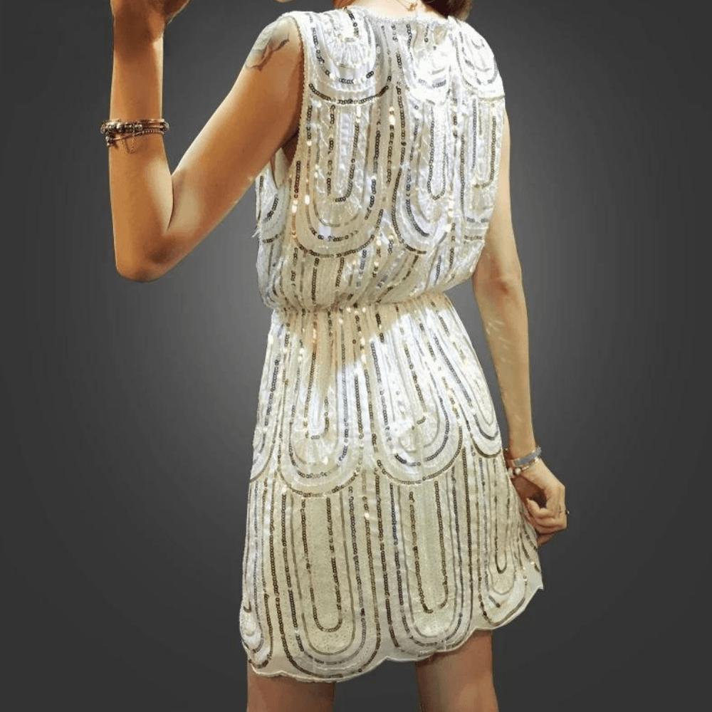 Mini Jurk met Geometrisch Paillettenpatroon - CB - Dresses - Jurkjes.co