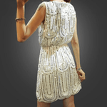 Mini Jurk met Geometrisch Paillettenpatroon - CB - Dresses - Jurkjes.co