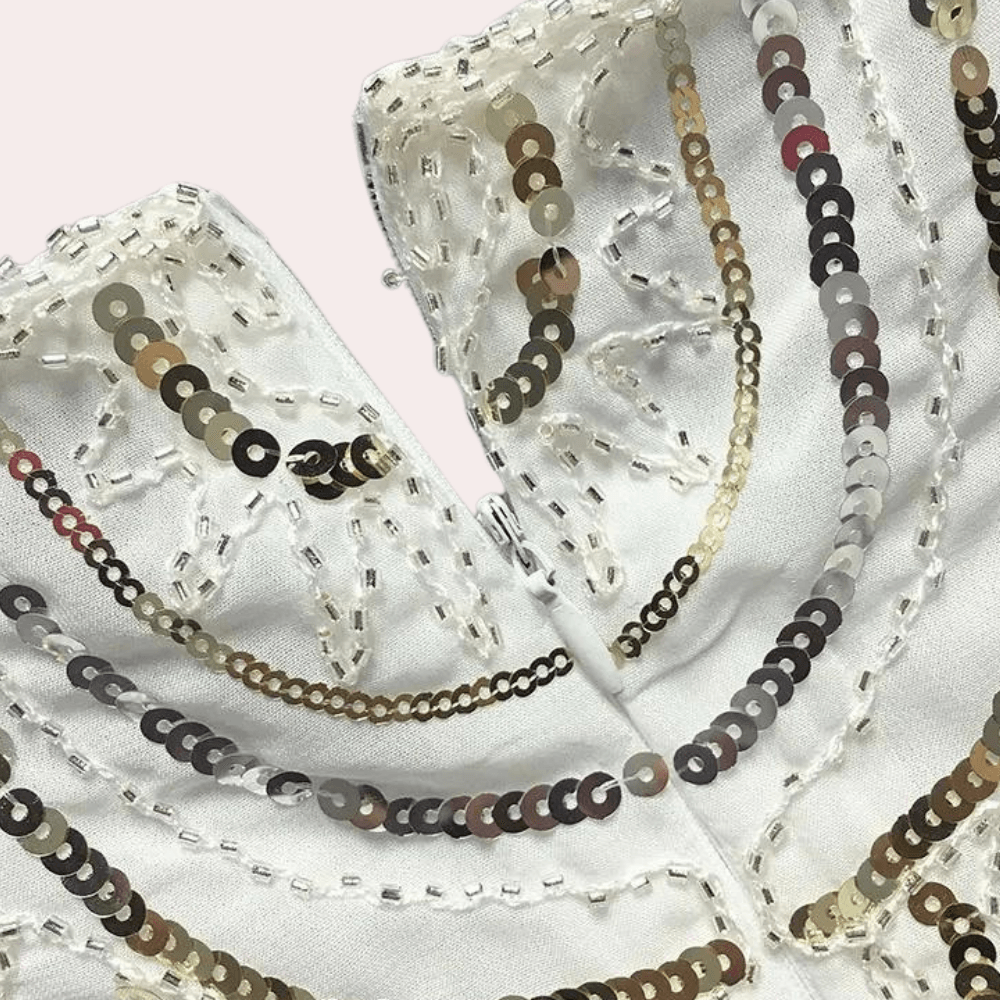 Mini Jurk met Geometrisch Paillettenpatroon - CB - Dresses - Jurkjes.co