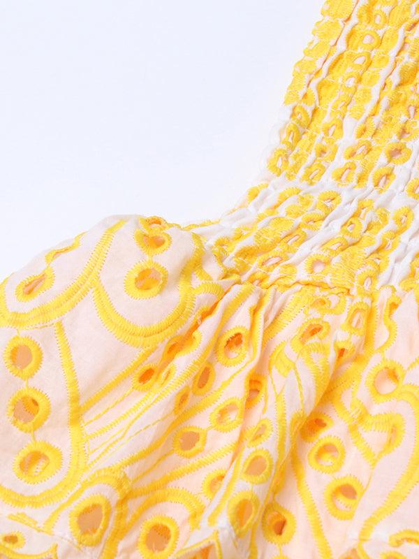 Mini Jurk met Geometrisch Patroon en Gerimpelde Zoom - Mini Dresses - Jurkjes.co