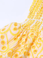 Mini Jurk met Geometrisch Patroon en Gerimpelde Zoom - Mini Dresses - Jurkjes.co