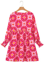 Mini Jurk met Geometrisch Patroon - Mini Dresses - Jurkjes.co