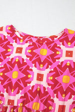 Mini Jurk met Geometrisch Patroon - Mini Dresses - Jurkjes.co