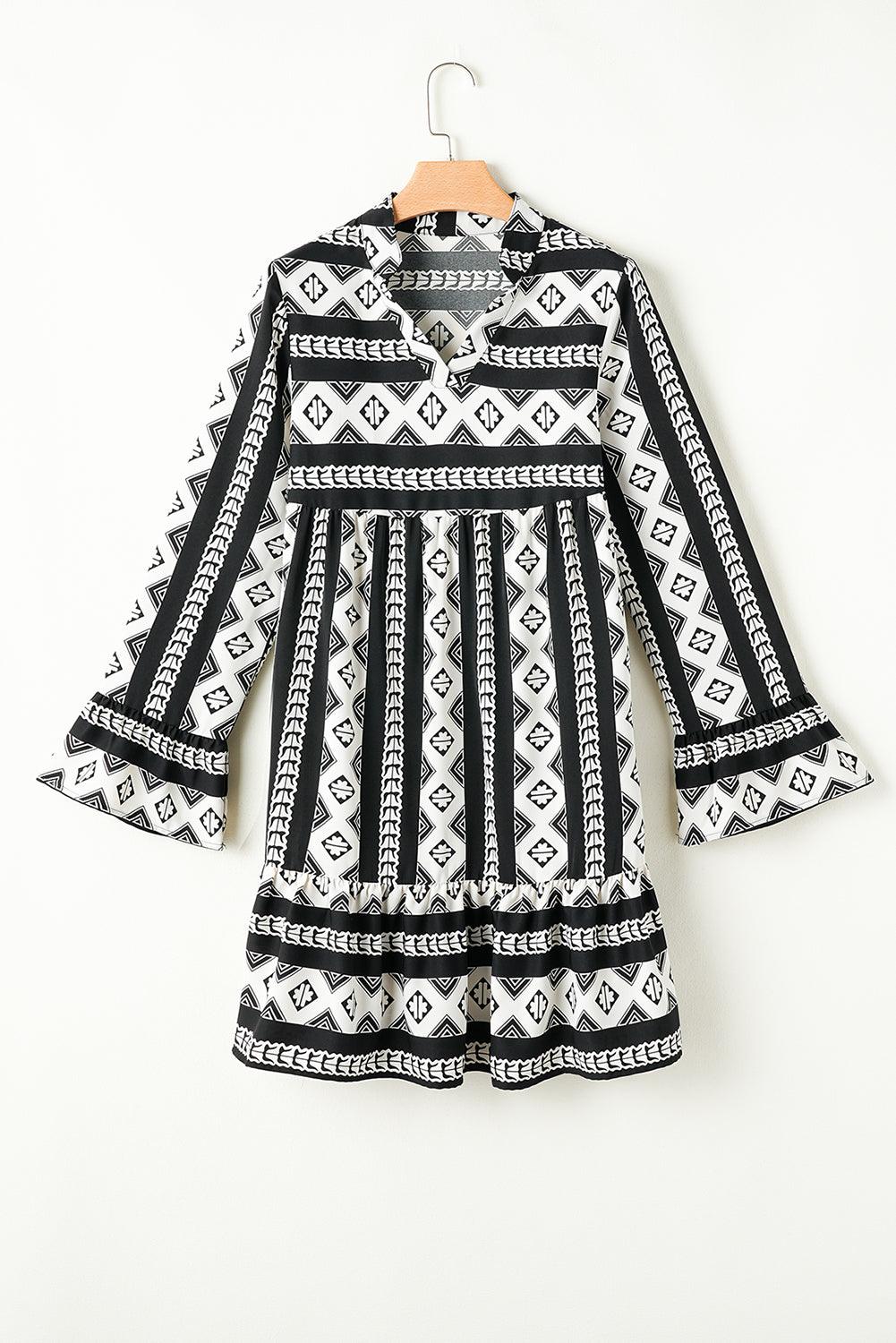 Mini Jurk met Geometrische Print - Mini Dresses - Jurkjes.co
