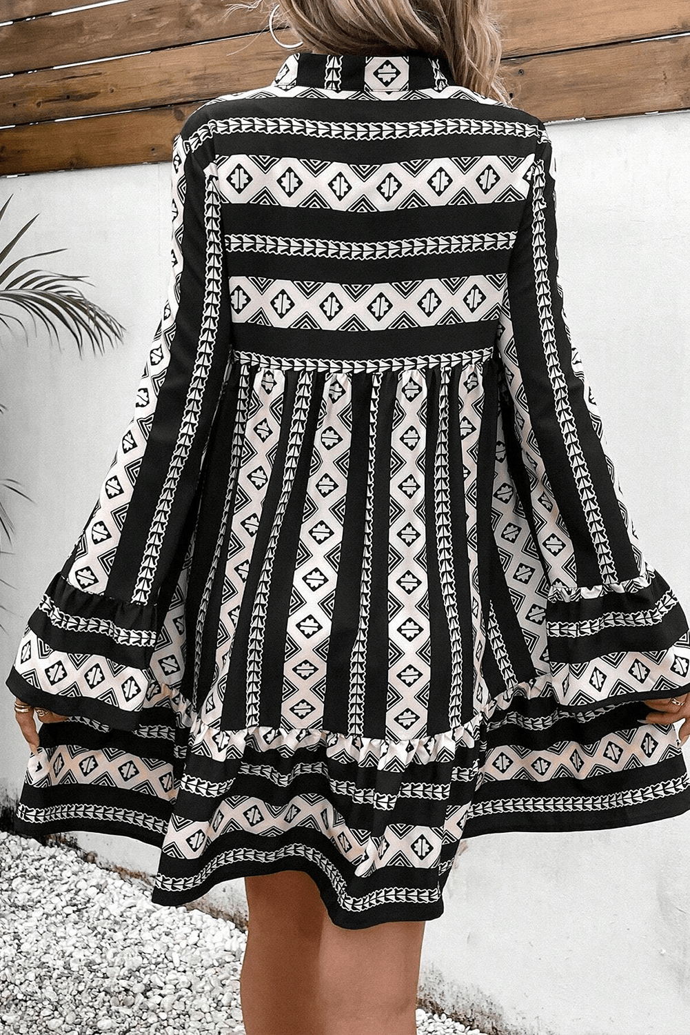 Mini Jurk met Geometrische Print - Mini Dresses - Jurkjes.co