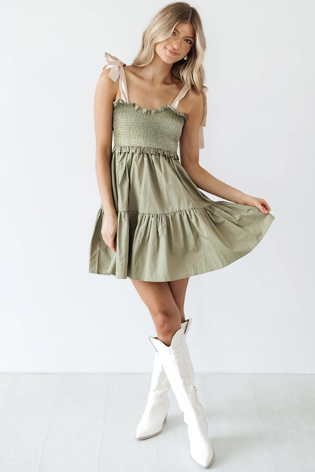 Mini Jurk met Gerimpelde Bodice - Mini Dresses - Jurkjes.co
