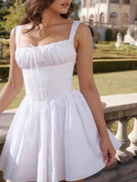 Mini Jurk met Gerimpelde Buste - Mini Dresses - Jurkjes.co