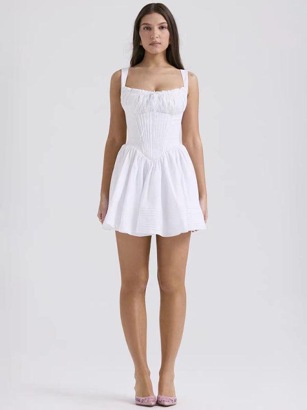 Mini Jurk met Gerimpelde Buste - Mini Dresses - Jurkjes.co