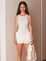 Mini Jurk met Gestapelde Volantskirt - Mini Dresses - Jurkjes.co