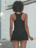 Mini Jurk met Gestapelde Volantskirt - Mini Dresses - Jurkjes.co