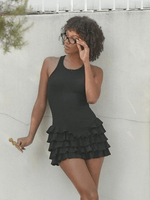 Mini Jurk met Gestapelde Volantskirt - Mini Dresses - Jurkjes.co