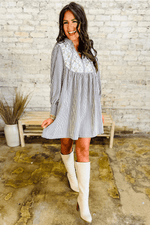 Mini Jurk met Gestreept Patchwork - Mini Dresses - Jurkjes.co