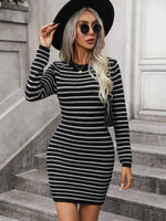 Mini Jurk met Gestreept Patroon - Mini Dresses - Jurkjes.co