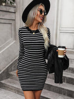 Mini Jurk met Gestreept Patroon - Mini Dresses - Jurkjes.co