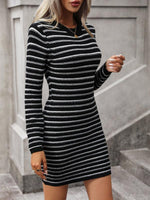 Mini Jurk met Gestreept Patroon - Mini Dresses - Jurkjes.co