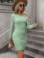 Mini Jurk met Gestreept Patroon - Mini Dresses - Jurkjes.co