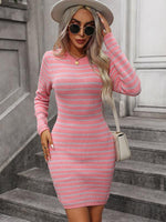 Mini Jurk met Gestreept Patroon - Mini Dresses - Jurkjes.co