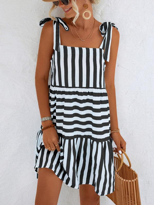 Mini Jurk met Gestreept Patroon - Mini Dresses - Jurkjes.co