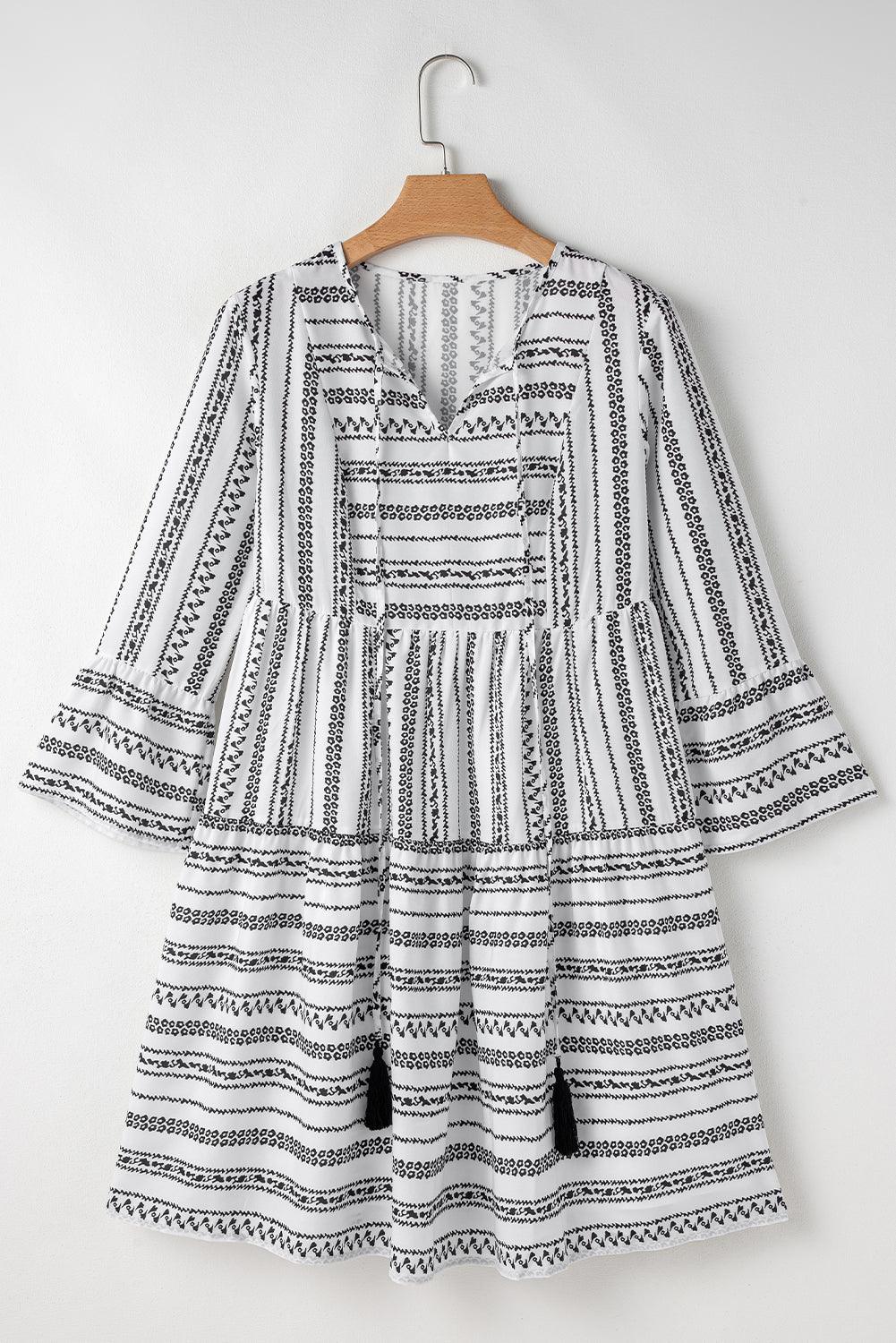 Mini Jurk met Gestreept Patroon - Mini Dresses - Jurkjes.co