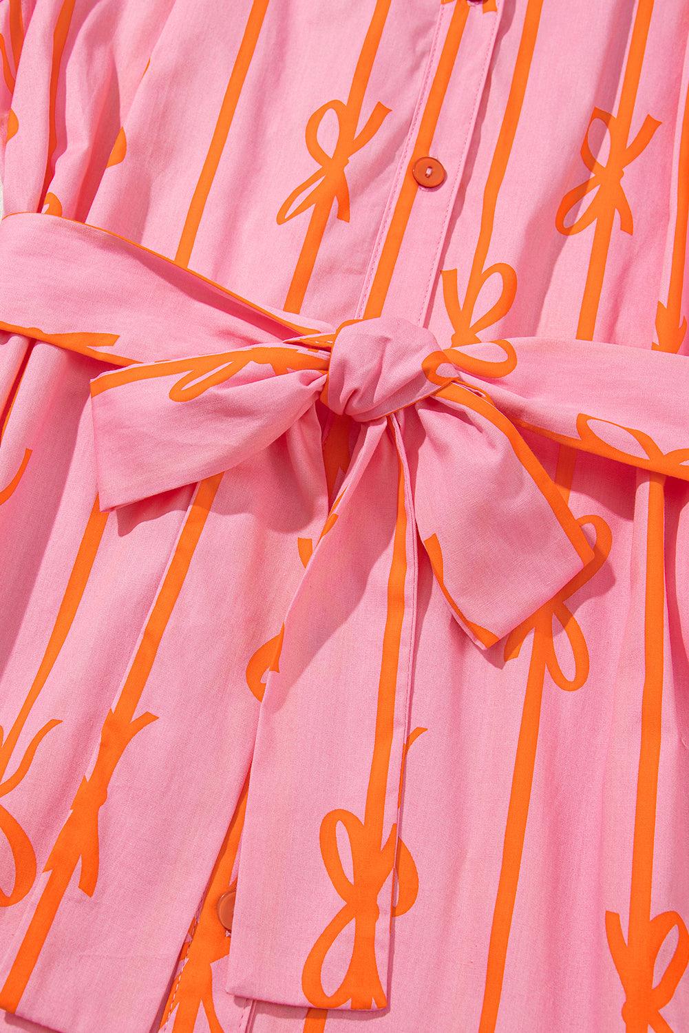Mini Jurk met Gestreept Strikdetail - Mini Dresses - Jurkjes.co
