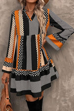 Mini Jurk met Gestreepte Stippenprint - Mini Dresses - Jurkjes.co