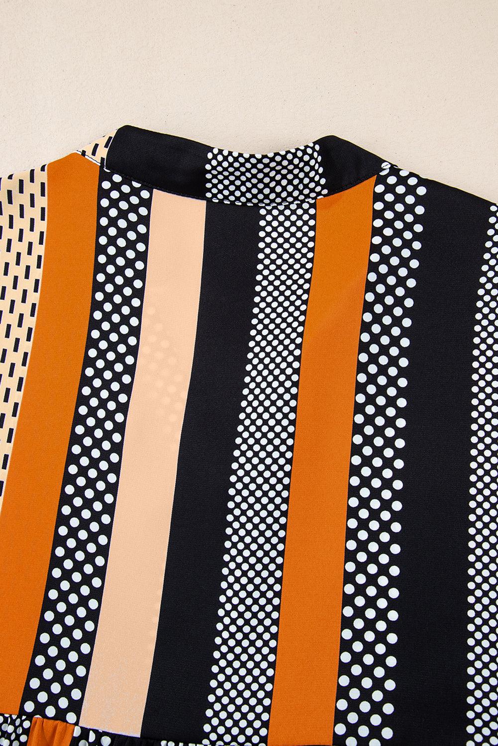 Mini Jurk met Gestreepte Stippenprint - Mini Dresses - Jurkjes.co