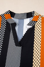 Mini Jurk met Gestreepte Stippenprint - Mini Dresses - Jurkjes.co