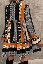 Mini Jurk met Gestreepte Stippenprint - Mini Dresses - Jurkjes.co