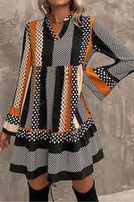 Mini Jurk met Gestreepte Stippenprint - Mini Dresses - Jurkjes.co